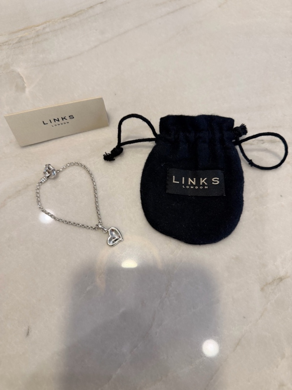 Silver Heart Charm Bracelet - Silver
